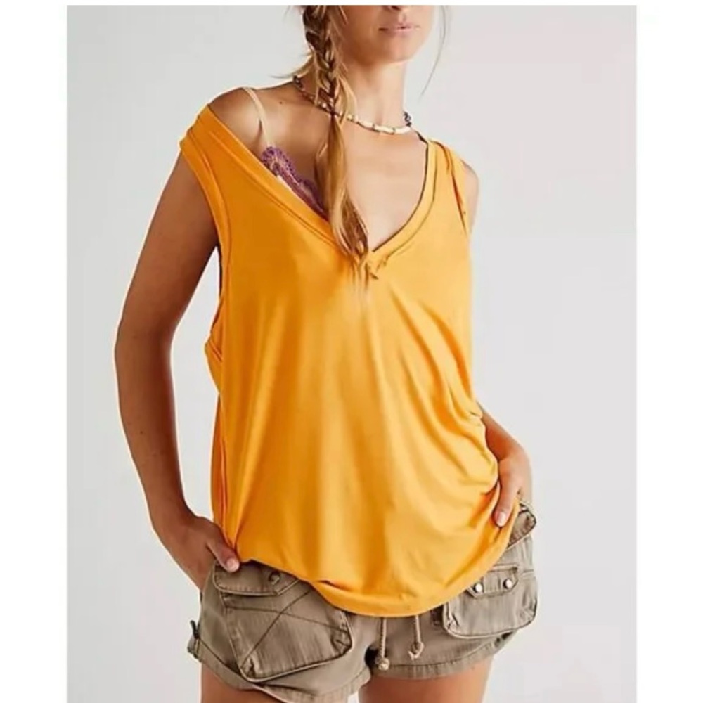We the free orange tee shirt tank size medium